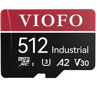 VIOFO Carte mémoire microSD 512 Go de qualité industrielle U3 A2 V30 haute vitesse avec adaptateur pour enregistrement vidéo Ultra HD 4K pour caméra embarquée, caméra d'action, smartphones Android,