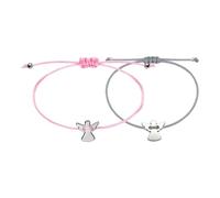 Viojrlly 2 Pièces Bracelets Ange Gardien Argent, Bracelet d'amitié Réglable avec Pendentif en Métal, Ange Bracelet Cadeau de Communionpour Femmes et Filles