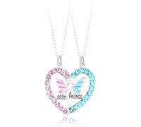 Viojrlly Collier d'amitié 2 pièces, collier pour femme, cadeau BFF, cadeau pour petite amie, collier papillon, collier BFF pour fille de dessin animé