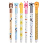 Viojrlly Lot de 6 stylos gel effaçables avec encre thermosensible, gamme de couleurs d'encre et design de baril, pointe de 0,5 mm, Boule à l'extrémité pour enlever l'encre sans abîmer la feuille