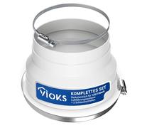 VIOKS Adaptateur réducteur de tuyau d'évacuation de 150 à 125 mm + 1 collier de serrage de 110-130 mm de diamètre + 1 collier de serrage 140-160 mm de diamètre / kit de raccord pour tuyau d'évacuation