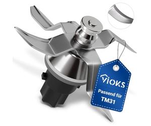 VIOKS Alternatif Couteau compatible avec Thеrmomix TM31 | Lame de rechange 4 lames en acier inoxydable avec joint, accessoire pour robot de cuisine