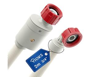 VIOKS Aquastop Tuyau de machine à laver 2 m d'arrêt d'eau 3/4" pour machine à laver Siemens Miele & Beko lave-vaisselle de table Bauknecht lave-vaisselle/Privileg/Haier/Bosch/etc