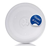 VIOKS Assiette en verre pour micro-ondes - Assiette en verre 270 mm avec 3 picots pour micro-ondes rond/micro-ondes