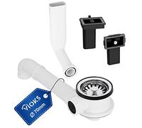 VIOKS Bonde de panier de 70 mm et raccord 1 1/2" avec système de débordement et kit de trop-plein de qualité fabriqué en Allemagne