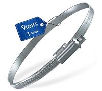 VIOKS Collier de serrage 110-130 mm de diamètre W2 en acier chromé - Collier de serrage pour tuyau d'évacuation de 125 mm - Passe au sèche-linge, hotte aspirante, congélateur - Argenté