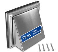 VIOKS Couvercle de tuyau de ventilation en acier inoxydable - 125 mm - Hotte d'évacuation avec clapet anti-retour et hotte aspirante - Couvercle extérieur pour systèmes de circulation d'air