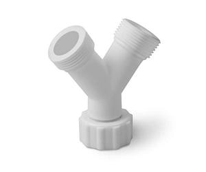 VIOKS Double raccord d'eau / double raccord en Y 3/4" - Raccord de fourche universel - Répartiteur 2 voies pour tuyau d'alimentation - Machine à laver et lave-vaisselle