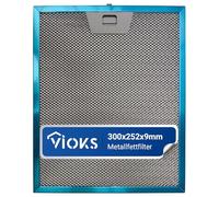 VIOKS Filtre en métal de rechange pour hotte aspirante AEG Elеctrolux 50248271004 Faber 133.0017.054 Whirlpоol 482000027080 Filtre métallique 300 x 253 mm