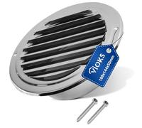 VIOKS Grille d'aération avec moustiquaire 150 mm - Grille d'aération ronde en acier inoxydable avec lamelles fixes/tuyau de ventilation - Couvercle extérieur pour systèmes de conduites d'air de 150 mm