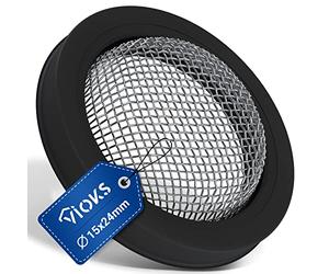 VIOKS Joint de tuyau d'alimentation pour machine à laver - 3/4" - Noir - Joint en caoutchouc avec tamis - Joint universel pour tuyau de machine à laver