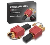 VIOKS Lot de 2 charbons moteur de rechange pour balais de charbon Mielе 4297413/4297414/4297410 - Brochettes de charbon avec support 4,8 mm AMP 5 x 15 x 29,5/27 mm / Balais de charbon de rechange pour