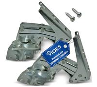 VIOKS Lot de 2 charnières de porte de rechange pour Bosch Siеmens Neff Constructa 12004051 - Kit de réparation de charnière de réfrigérateur - 2 pièces en haut et en bas - Pour réfrigérateur,