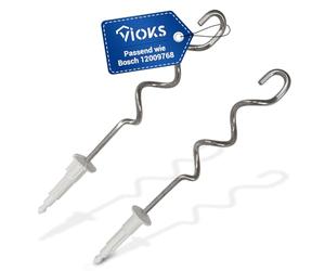 VIOKS Lot de 2 crochets de pétrissage de rechange pour Bosch Siеmens 12009768 659779 - Crochets mélangeurs - Pour batteur Bosch CleverMixx ErgoMixx HomeProfessional Sportline myMix
