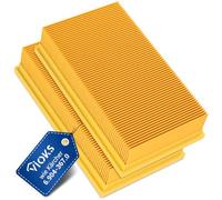 VIOKS Lot de 2 filtres à lamelles plats de rechange pour aspirateur Kärcher 6.904-367.0 - Jaune - Pour aspirateur Kärcher NT 30/1 Tact Te L Eco & NT 35/1 Ap Te, NT 55/1, NT 361, NT 561 & Bosch GAS
