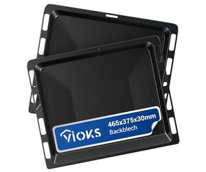 VIOKS Lot de 2 plaques de cuisson profondes de rechange 465 x 375 cm pour Bosch Siеmens Constructa Neff 00662999 - Plaque de cuisson émaillée pour four Bosch