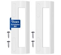 VIOKS Lot de 2 poignées de porte - Blanc - 200 x 70 x 45 mm - Poignée universelle pour réfrigérateur - Avec distance de fixation de 82 à 163 mm - Pour porte de réfrigérateur et congélateur - Pièces de