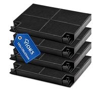 VIOKS Lot de 4 filtres à charbon 195 x 139 mm de rechange pour filtre à charbon Zanussi 902979355/2 EFF70 et filtre à charbon actif pour hotte aspirante
