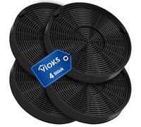 VIOKS Lot de 4 filtres pour hotte aspirante, diamètre : 196 mm, de rechange, pour Elеctrolux 902979357/8, 50290659007, Franke 112.0016.755, Bosch Siеmens 00748732, DHZ5316, LZ55651, Miеle 653297732 1