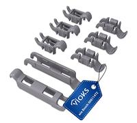 VIOKS Lot de 8 pinces pour panier inférieur de lave-vaisselle Bosch 00611472-8 pinces pour lave-vaisselle Bosch Siemens Neff