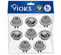 VIOKS Lot de 8 roulettes pour panier inférieur de lave-vaisselle Bosch 00611475, Siеmens 611475, Küppersbusch 436718, avec porte-rouleau pour panier inférieur, lave-vaisselle