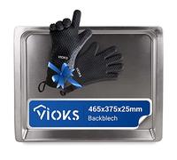 VIOKS Plaques de cuisson de rechange, pour Bosch 00438155 HEZ330001, 465 x 375 mm, avec 2 gants de four en silicone résistants à la chaleur