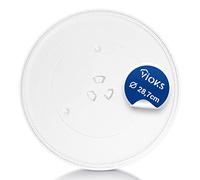 VIOKS Plateau tournant pour micro-ondes - Diamètre : 287 mm - Plaque en verre - 28,7 cm - Plateau tournant pour micro-ondes - Plateau tournant avec 3 picots - Assiette pour micro-ondes Samsung