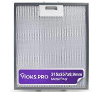 Vioks.pro Filtre en métal pour hotte aspirante 315 x 267 mm - Remplacement pour hotte Whirlpool, Smeg Elica & plus encore - Filtre à graisse pour hotte aspirante