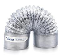 VIOKS Tuyau d'évacuation d'air 5 m pour système d'évacuation d'air Raccord 150 mm Longueur 5 m Matériau : aluminium [home_improvement]