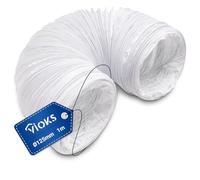 VIOKS Tuyau d'évacuation d'air pour sèche-linge - 1 m - Pour systèmes de circulation d'air de 125 mm - Pour hotte aspirante, sèche-linge, tuyau d'évacuation, tuyau d'extension pour climatiseur