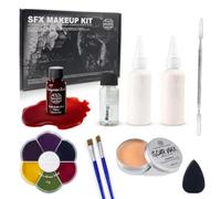 VIOLA HOUSE Maquillage Halloween Effets Speciaux,7 Couleurs Palette De Maquillage, Visage Corps Peinture, Faux Sang, Non Toxique ,Latex Maquillage Effet Spéciaux Pour Soirées à Thème, Pâques