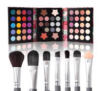 VIOLA HOUSE Palette de 56 ombres à paupières, kit de maquillage avec ombres à paupières mates, pailletées et irisées, ensemble de maquillage multicolore avec pinceaux, maquillage de Noël pour femmes
