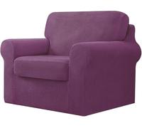 Viola Housse de canapé élastique antidérapante extensible pour canapé 1 place Protection en fourrure Coussins de sièges et de dossiers séparés facile à nettoyer pour décoration d'intérieur