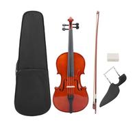 Viola pour débutant avec étui pour archet et colophane, viola en bois d’épicéa massif, instrument à cordes de couleur naturelle pour les apprentis musiciens, comprend une viola