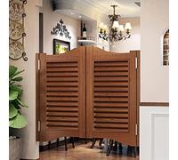 ViolaDresses Porte Battante Portes Battantes de Café de Salon Brun pour Le Salon, Cuisine Rétro en Bois Massif Épais Demi-Taille Western Petite Porte, pour Entrepôt sous-Sol Emporium