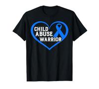 Violence Domestique en Forme de cœur Bleu pour la Sensibilisation à la Violence des Enfants T-Shirt Graphique avec Valeur