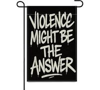 Violence Might Be The Answer Drapeau de jardin Motif crâne de pirate Double face Tapisserie Ferme Se