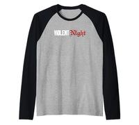 Violent Night Movie Logo and Santa Hammer Front & Back Manche Raglan