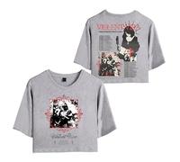 Violent Vira 2025 Tour MerchT-Shirt pour femmes et filles Midriff manches courtes vêtements d'été gilet Y2K Tee, gris, L