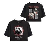 Violent Vira 2025 Tour MerchT-Shirt pour femmes et filles Midriff manches courtes vêtements d'été gilet Y2K Tee, Noir , XL
