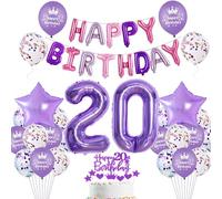 Violet 20 Anniversaire Decoration Femme Ballon 20 ans Anniversaire Femme Violet Decoration Anniversaire 20 ans Violet gâteau Ballon 20 ans Femme Violet 20 Anniversaire Fête Déco Violet