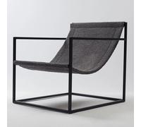 violet art home Chaise d'appoint de luxe en boucle avec cadre en métal - Fauteuil minimaliste confortable - Style hamac relaxant (anthracite)
