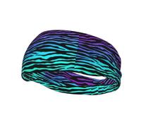 Violet Bleu Vert Camouflage Zebra Stripes Imprimer Unisexe-Adulte Sport Bandeau Polyvalent Sport Bandeaux Évacuation de L'humidité Bandeau