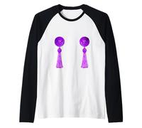 Violet Cache-tétons à Pompons Style Burlesque Pasties Manche Raglan