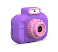 (Violet) Caméscope numérique pour enfants, résistant aux chocs, avec double objectif avant et arrièr