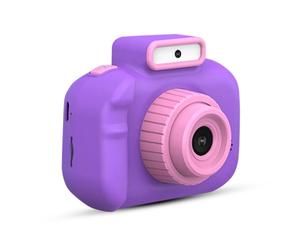 (Violet) Caméscope numérique pour enfants, résistant aux chocs, avec double objectif avant et arrièr