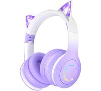 (Violet) Casque audio Bluetooth pour enfants avec contrôle du volume 85/95dB pour smartphone, iPad, tablette, Kindle, casque stéréo pour l'école pour les enfants