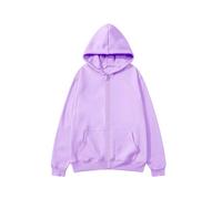 (Violet clair - L) Gilet de sport décontracté à capuche zippé, style hip-hop streetwear, idéal pour