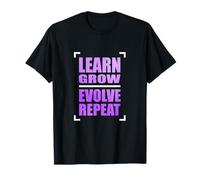 Violet Color Learn Grow Evolve Repeat Purple Graphic T-Shirt