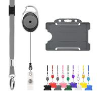 Violet Cordons Tour De Cou Lanière Rétractable Anti-Étouffement Carte D'identité Lanyard Avec Porte-Badge Enrouleur Jojo Trio Set